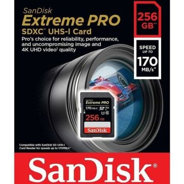 Sandisk Extreme Pro 256gb 200mb/s SDXC Hafıza Kart