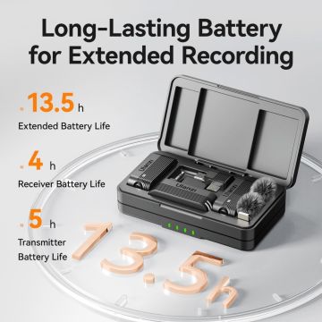 Ulanzi A100 İki Kişilik Kablosuz Yaka Mikrofon Seti (Type-C ve 3.5mm TRS)