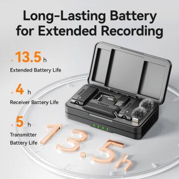 Ulanzi A100 İki Kişilik Kablosuz Yaka Mikrofon Seti (Type-C ve 3.5mm TRS)