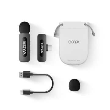 Boya BY-V10 Type-C Kompakt Kablosuz Yaka Mikrofonu (Yeni Versiyon)