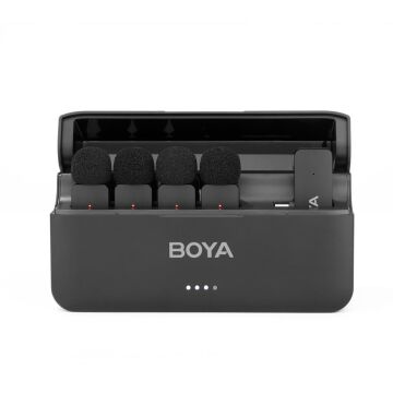 Boya BY-V4D 4 Kişilik Şarj Kutulu Kablosuz Mikrofon Seti - Lightning