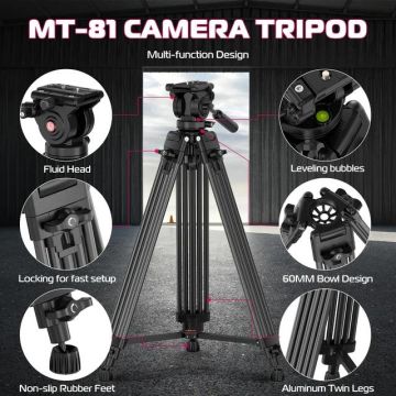 Ulanzi MT-81 Alüminyum 360° Ball Head Kafa Video Tripod