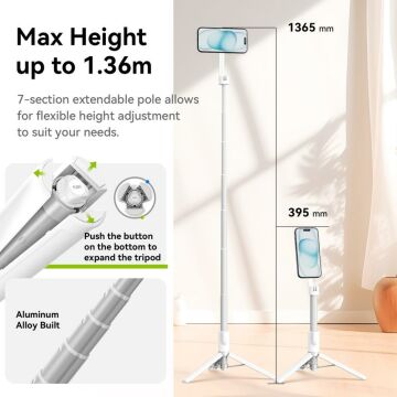 Ulanzi MG-003 Pro Manyetik Selfie Telefon Tripodu Beyaz