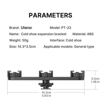 Ulanzi PT-23 Üçlü Hot Shoe Bağlantı Çoğaltıcı
