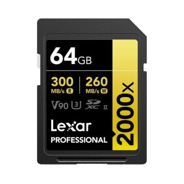Lexar 64GB Professional 2000x 300MB/s SDXC UHS-II V90 Hafıza Kartı - LSD2000064G-BNNNU