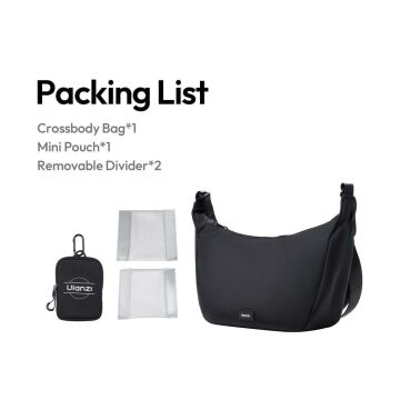 Ulanzi Halfmoon Crossbody Kamera Omuz Çantası Siyah - B161