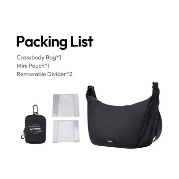 Ulanzi Halfmoon Crossbody Kamera Omuz Çantası Siyah - B161