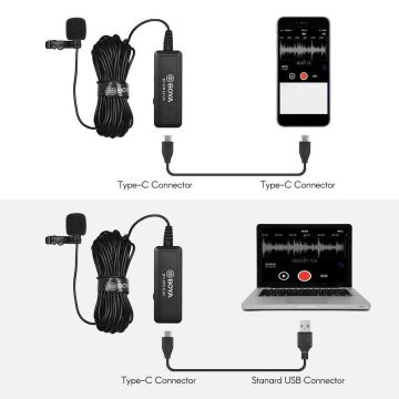 Boya BY-DM10UC PC Type-c Telefon Yaka Mikrofonu