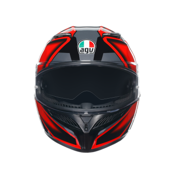 Agv K3 Compound Black Red Kapalı Kask