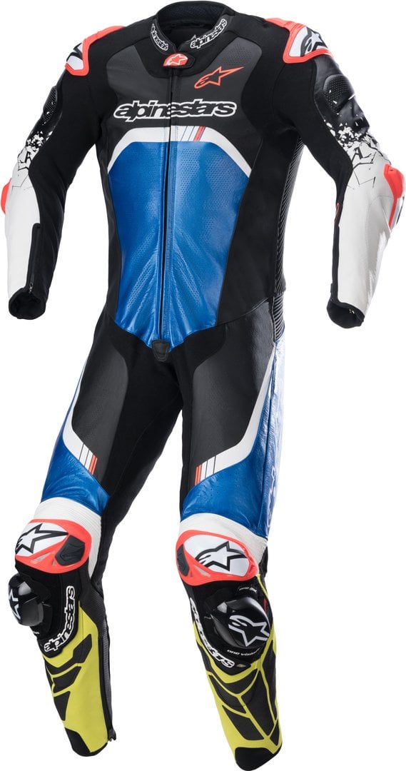 Alpinestars GP Tech 4    Tek Parça Motosiklet Deri Tulum Siyah-Mavi-Sarı