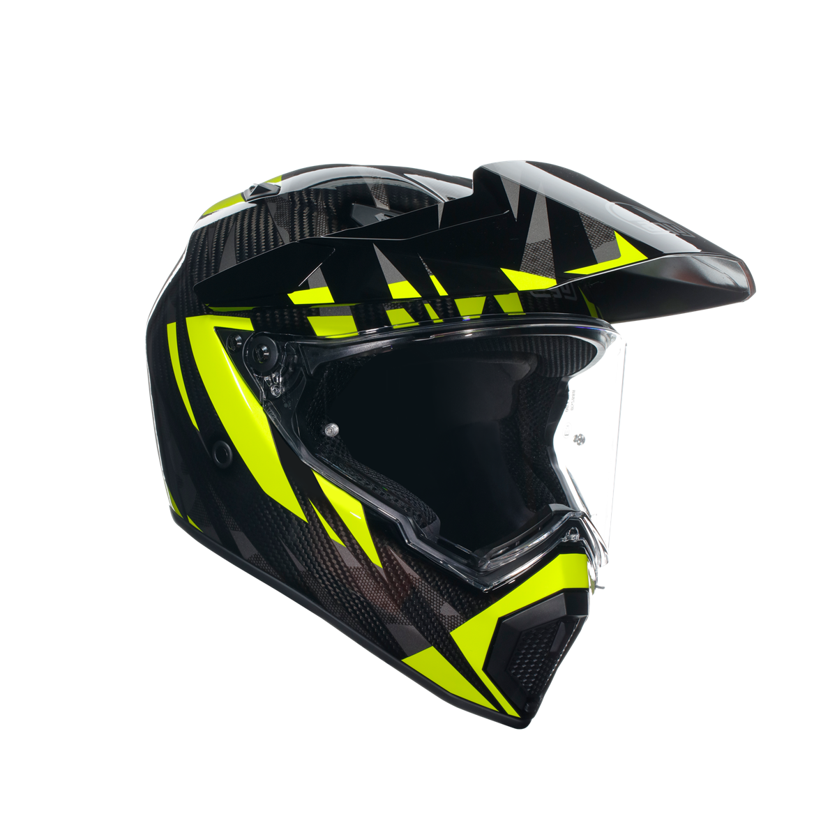 Agv AX-9 Multi Steppa Carbon Grey Yellow Fluo Kapalı Kask