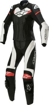 Alpinestars Stella GP Plus Bayan İki Parçalı Motosiklet Deri Tulum Siyah-Beyaz-Kırmızı