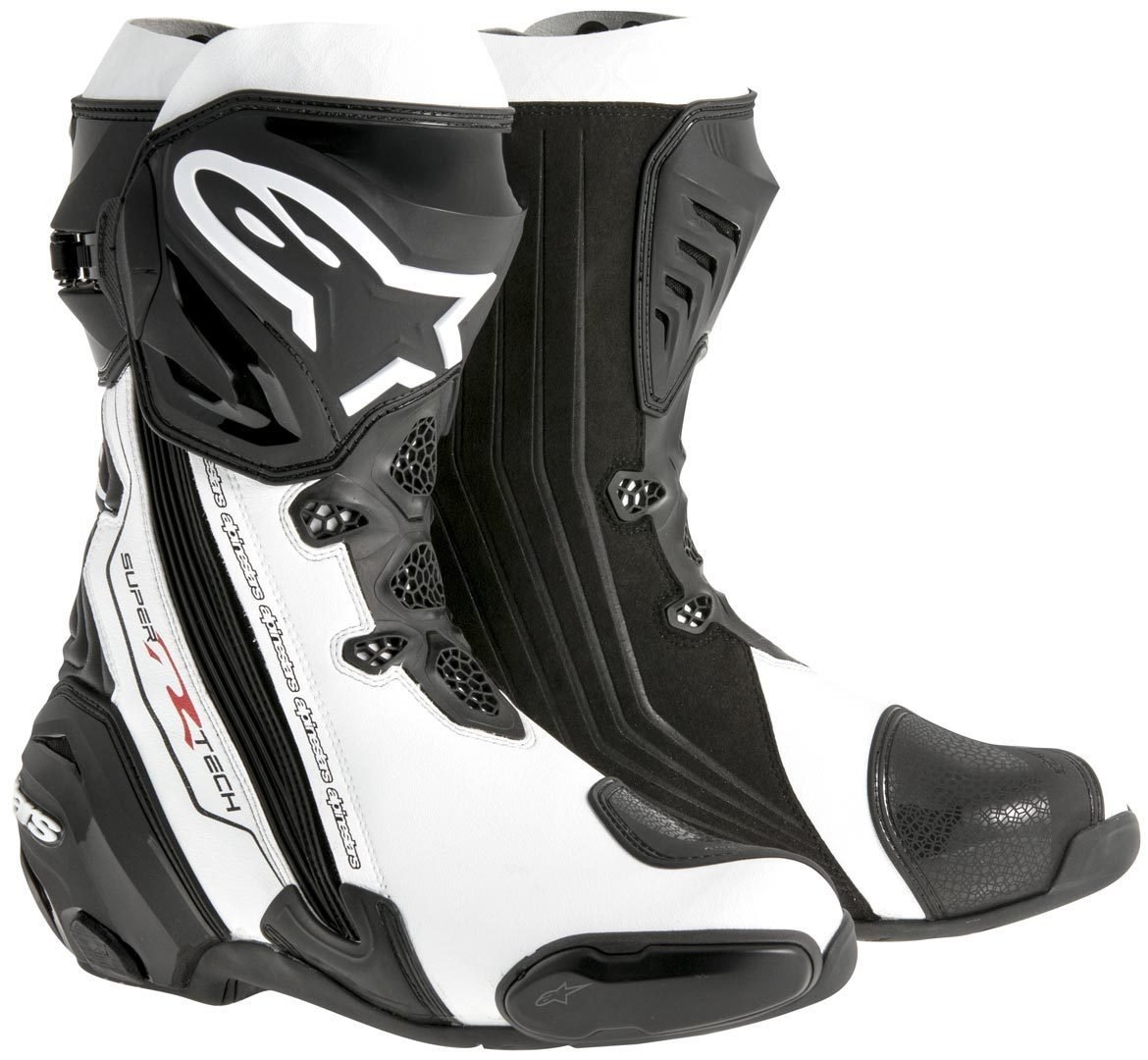 Alpinestars Supertech-R Motosiklet Botu Siyah-Beyaz