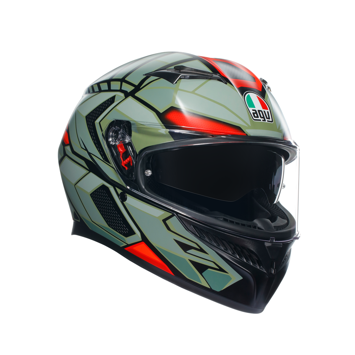 Agv K3 Mplk Decept Matt Black Green Red Kapalı Kask