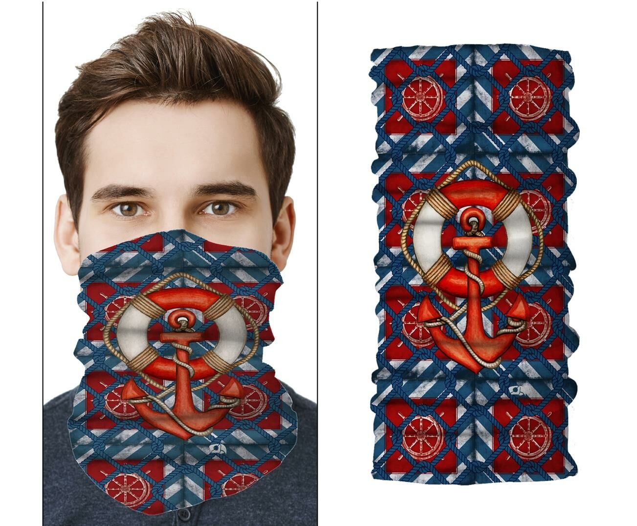 Pirate & Parrot Blue Anchor Unisex Bandana
