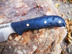 Nomads Ilanku Mavi El Yapımı Inox 4116 Paslanmaz Çelik Bushcraft Bıçak Av ve Kamp Bıçağı