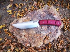 Nomads Kapgışay Kırmızı El Yapımı Inox 4116 Paslanmaz Çelik Bushcraft Bıçak Av ve Kamp Bıçağı