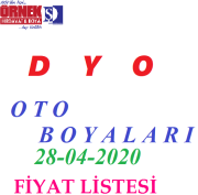 DYO-Oto Grubu 28-04-2020 Fiyat Listesi