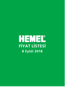 HEMEL-EYLÜL 2018 FİYAT LİSTESİ
