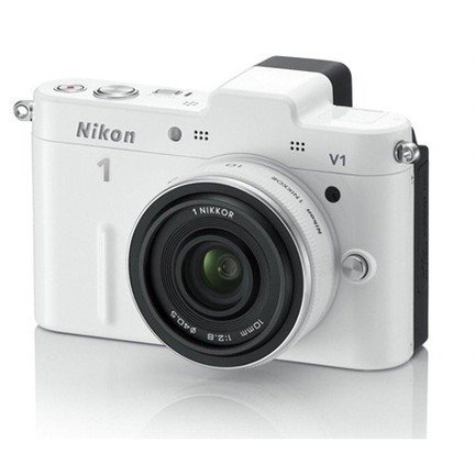 Nikon 1 V1 + 10 mm lens-white