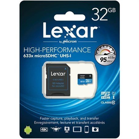 Lexar 32GB microSDHC UHS-I High Speed 633x with Adapter