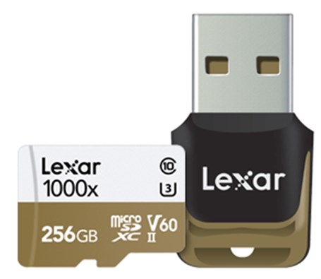 Lexar 256GB microSDXC UHS-II 1000x with Reader