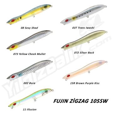Fujin '' ZigZag 105SW'' 10.5cm 10gr 073 Yellow Cheek Mullet