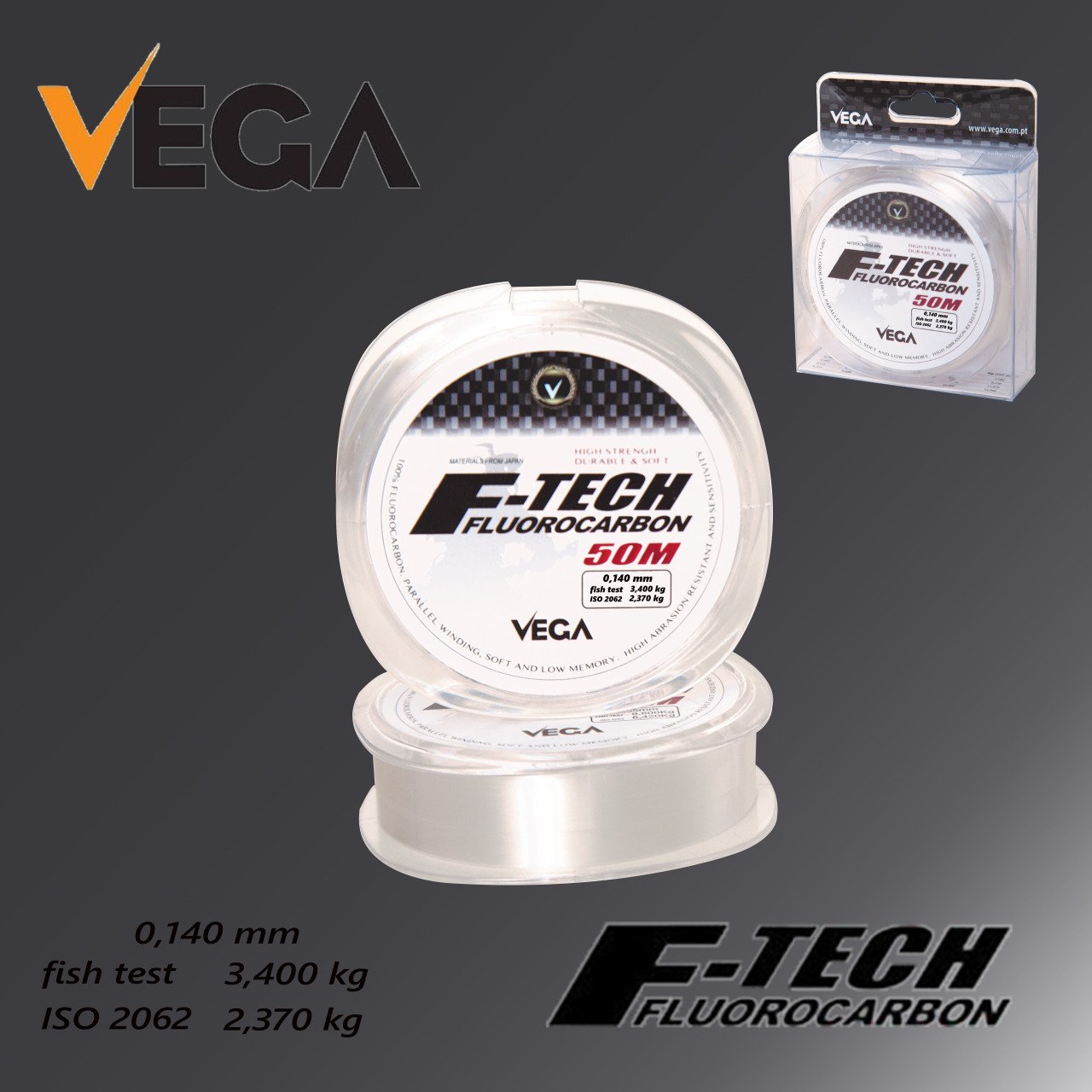 Vega F-Tech Fluorocarbon 50mt 0,140 mm Misina