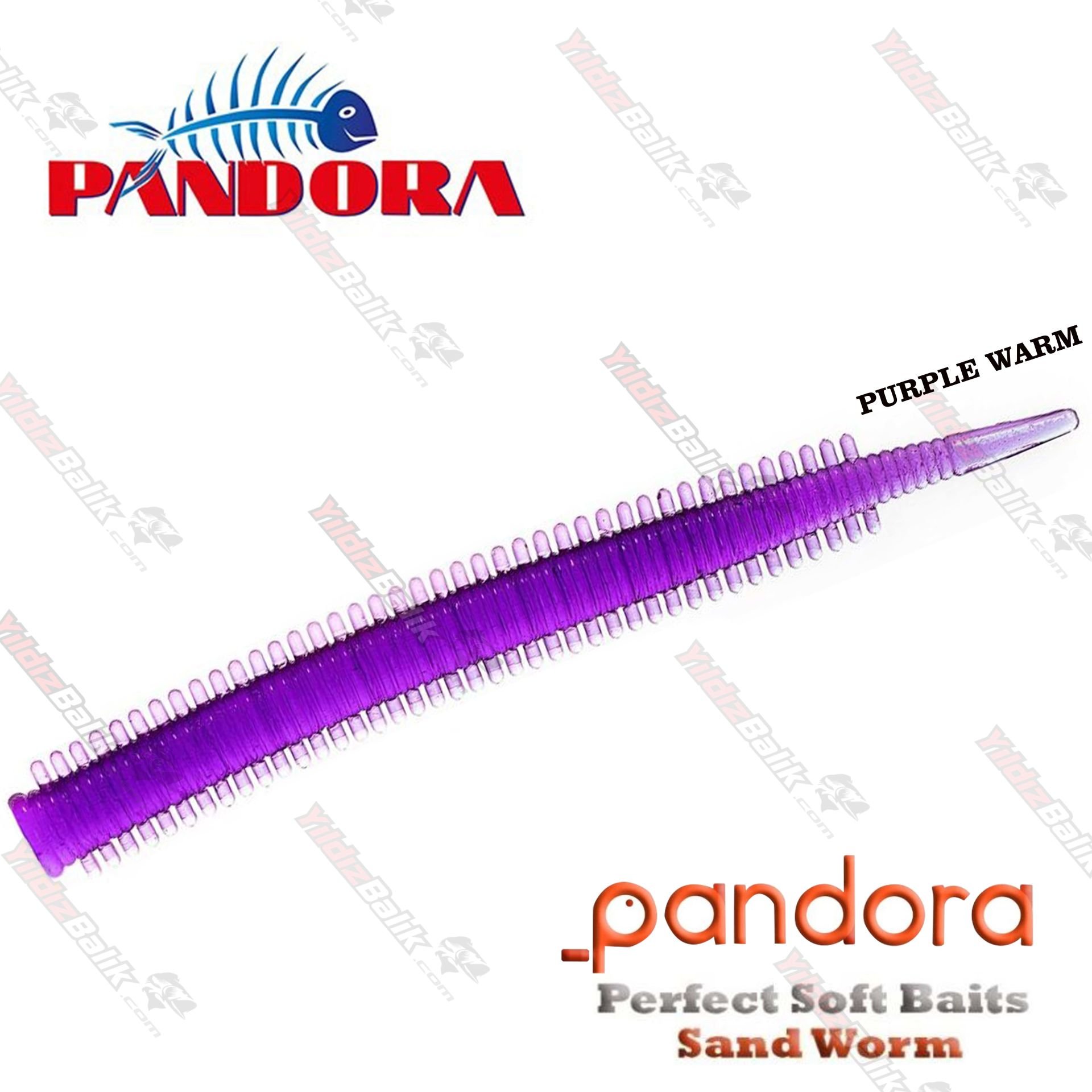 Pandora Perfect Soft Baits Sandworm 7 cm PURPLE WARM Pandora