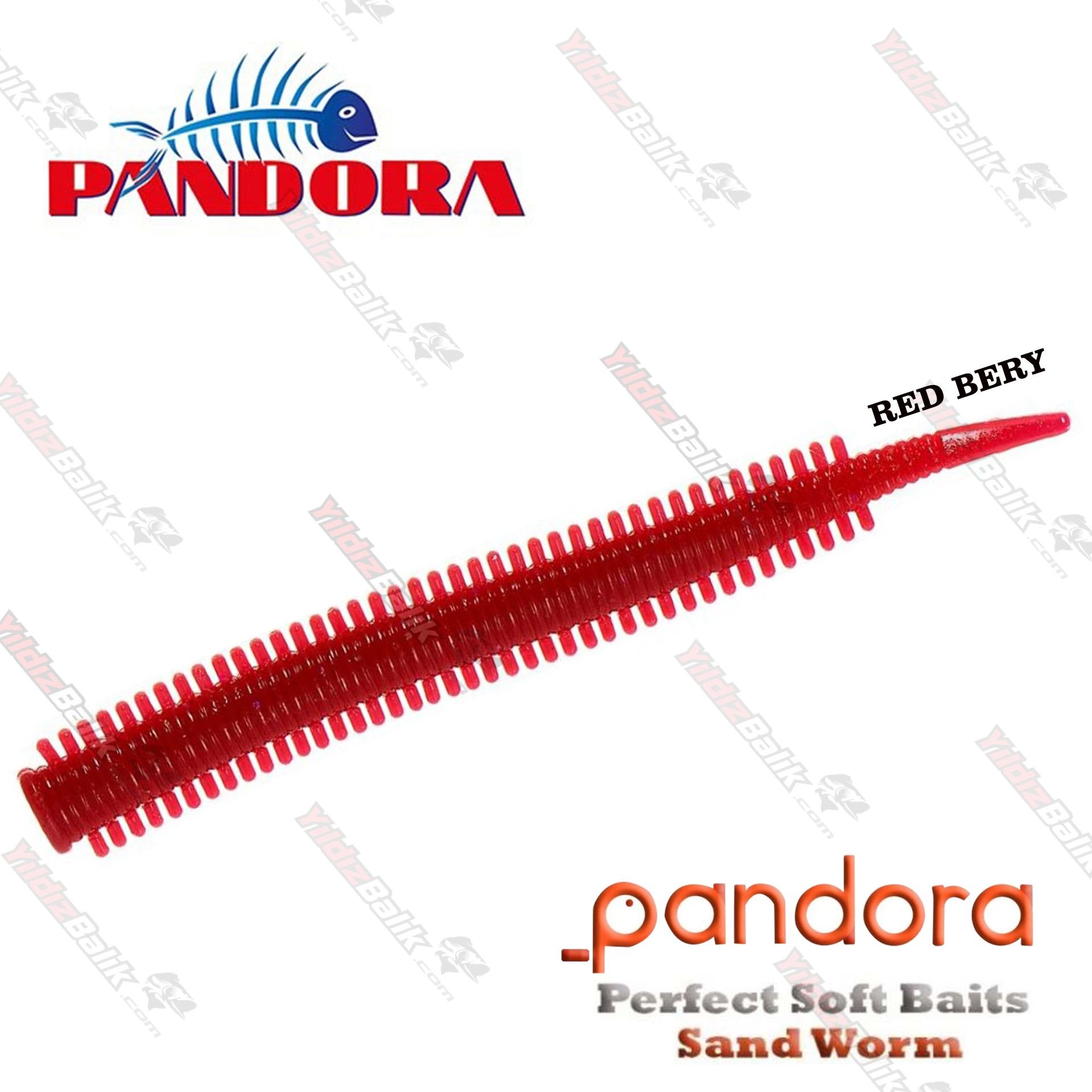 Pandora Perfect Soft Baits Sandworm 7 cm RED BERY Pandora Silikon yemler (  LRF )