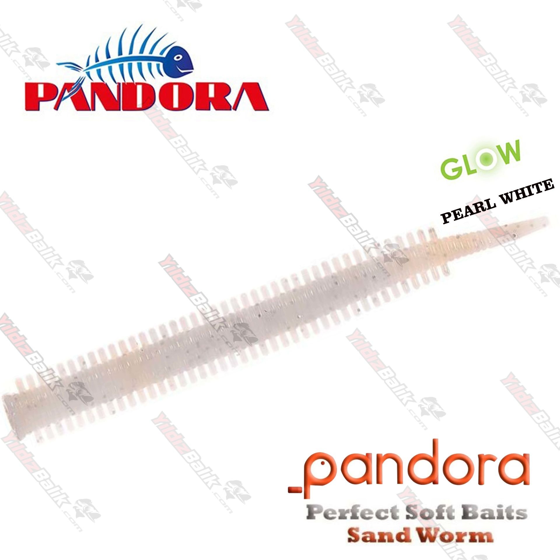 Pandora Perfect Soft Baits Sandworm 7 cm PEARL WHITE Pandora