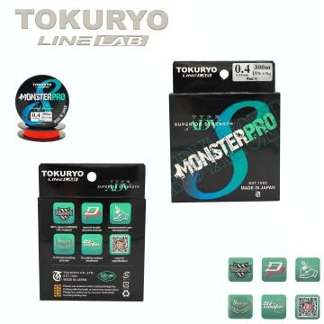 TOKURYO LINE LAB MONSTERPRO X8 0.4pe 0.05mm 10Ib 4.5kg Red 300mt