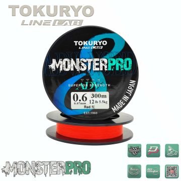 TOKURYO LINE LAB MONSTERPRO X8 0.6pe 0.07mm 12Ib 5.5kg Red 300mt