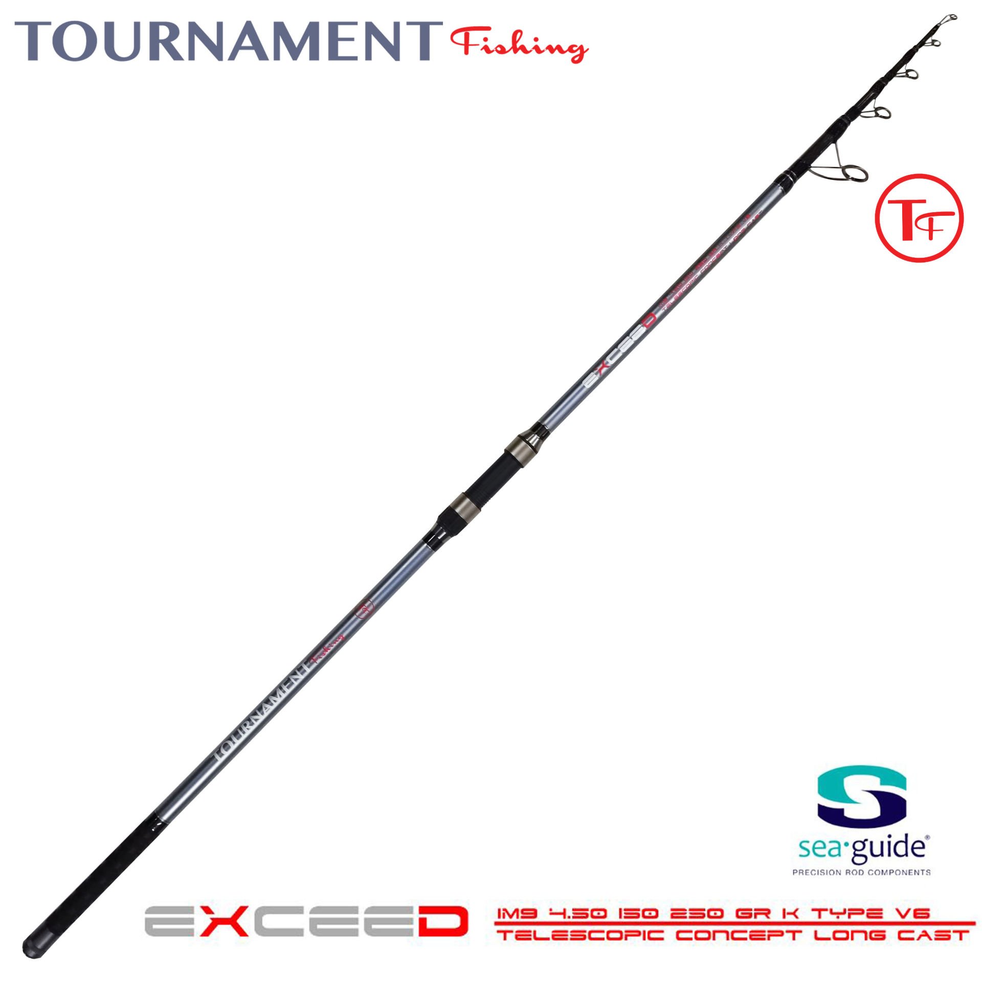 Tournament fishing Exceed 4.50Mt IM-9 Carbon K-Type Telescopic 100-250gr atarlı Surf Olta Kamışı