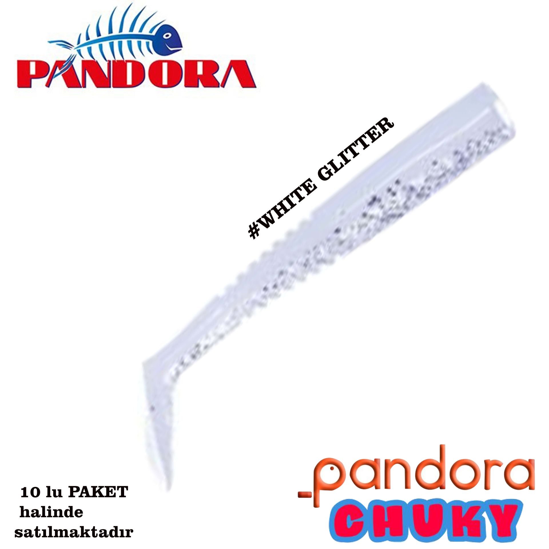 PANDORA CHUCKY-5 cm- WHITE GLITTER
