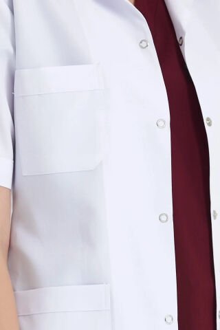 Kadın Klasik Yaka Ceket Boy Beyaz Öğretmen, Doktor Önlüğü