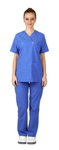 Parlement Mavisi Kadın Veteriner Hekim Kıyafeti - Sağlıkçılar için
