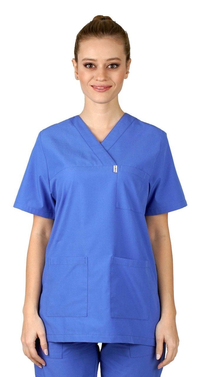 Parlement Mavisi Kadın Veteriner Hekim Kıyafeti - Sağlıkçılar için