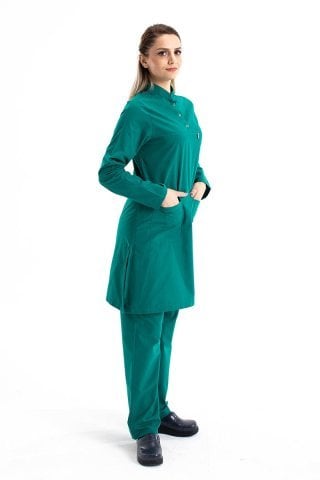 Yeşil Tunik Hemşire Forması - Hastane üniforması - Scrubs