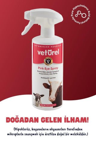 Göz Bakım İnek Koyun Çiftlik Hayvanı Göz Kızarıklığı Konjonktivit Bakımı Mukus Yıkama Spreyi 500ml