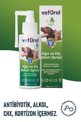 Kedi Ağız Bakımı Köpek Ağız Kokusu Diş Eti Yarası Enfeksiyonu Doğal Ağız ve Diş Bakım Spreyi 100ml