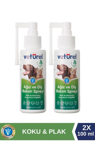 Kedi Ağız Kokusu Giderici Diş Eti Yarası Plak Tartar Önleyici Köpek Ağız Kokusu Günlük Sprey 2x100ml