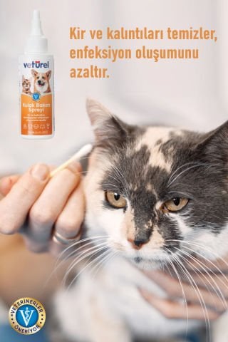 Kedi Kulak Temizleme Solüsyonu Kir Enfeksiyon Kaşıntı Köpek Kulak Uyuzu Koku Önleyici Bakım 100ml