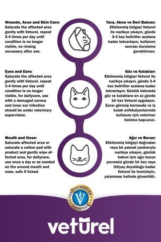 Kedi Yüz Temizleme Solüsyonu Kedi Aknesi Gözyaşı Lekesi Göz Damlası Akıntı Kaşıntı Bakımı 100ml