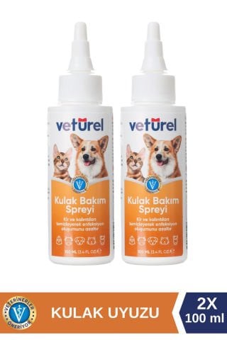 Köpek Kulak Temizleme Solüsyonu Kedi Kulak Uyuzu Kir Enfeksiyon Kaşıntı Koku Önleyici Damla 2x100ml