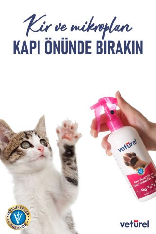 Kedi Tüy Köpek Pati Temizleme Parfümsüz Koku Giderici Kir Enfeksiyon Önleyici Bakım Spreyi 300ml