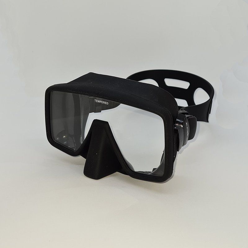 Kraken Maske M22 Çerçevesiz Siyah Silikon, Tek camlı