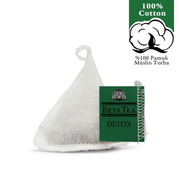 Beta Tea Wellness Detox Müslin Piramit Çay 2 gram (%100 Doğal Pamuk Dokuma)