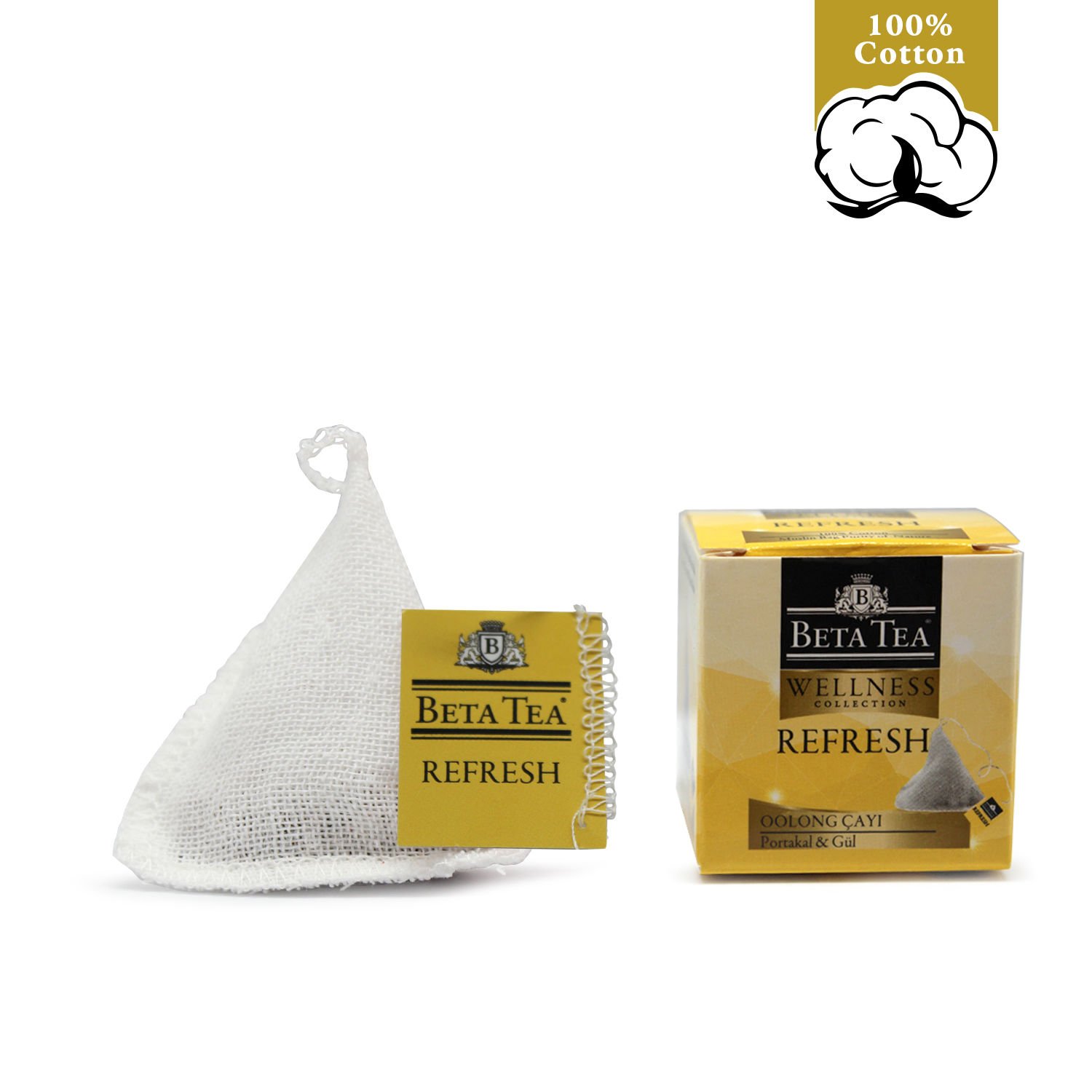 Beta Tea Wellness Refresh Müslin Piramit Oolong Çayı 2 gram (%100 Doğal Pamuk Dokuma)