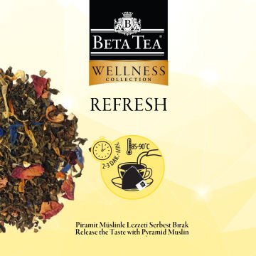 Beta Tea Wellness Refresh Müslin Piramit Oolong Çayı 2 gram (%100 Doğal Pamuk Dokuma)